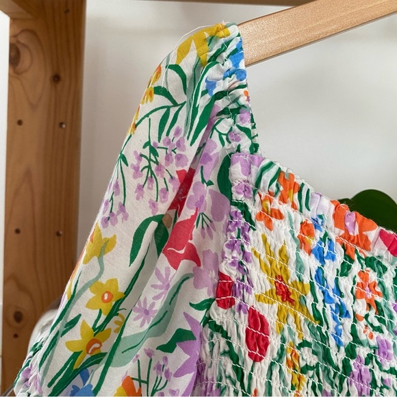 Mini Boden Colorful Smocked Floral Print Dress 7 - Picture 6 of 12